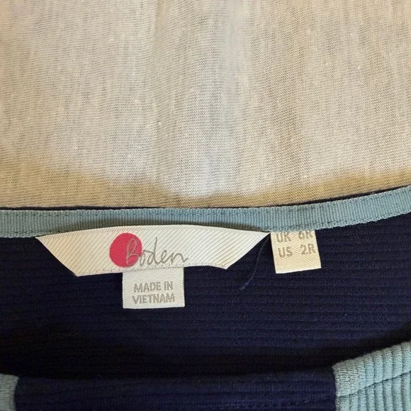 Boden Navy anita Ribbed Ottoman Shift Dress Light Blue Racing Stripe 2R J0477 - Picture 6 of 8